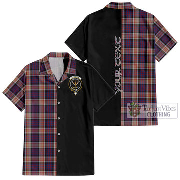 Carnegie Tartan Short Sleeve Button Shirt with Family Crest and Half Of Me Style