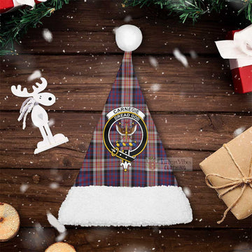 Carnegie Tartan Christmas Santa Hats with Family Crest