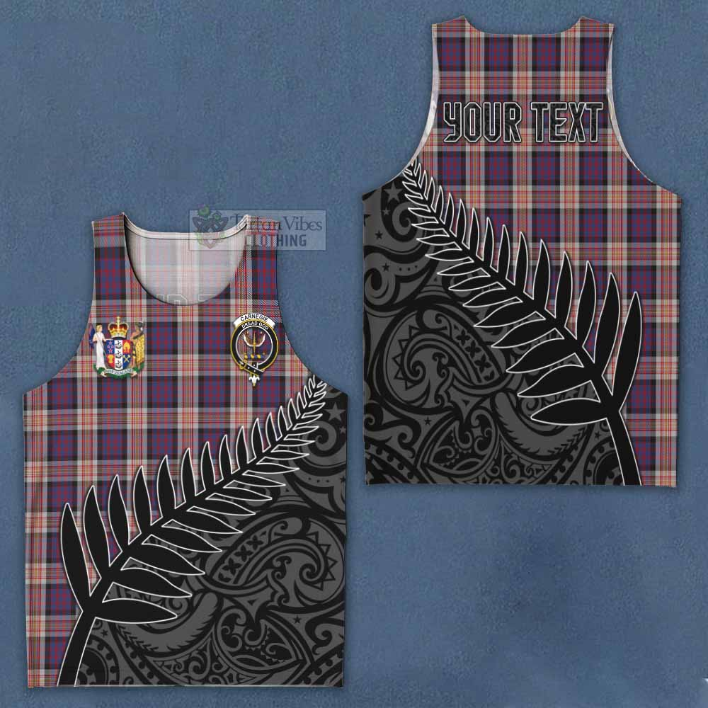 Tartan Vibes Clothing Carnegie Crest Tartan Men's Tank Top with New Zealand Silver Fern Half Style