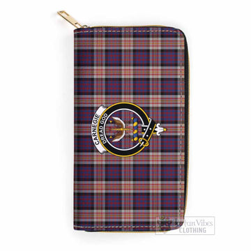 Carnegie Tartan Women's Leather Wallet with Family Crest One Size 19.7*10.5*3.5 cm - Tartan Vibes Clothing