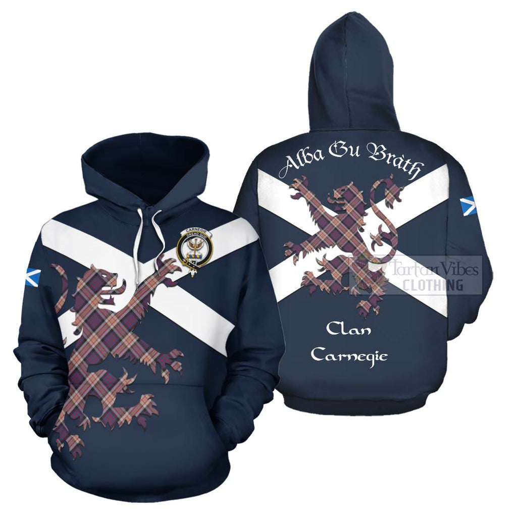 Tartan Vibes Clothing Carnegie Tartan Lion Rampant Hoodie – Proudly Display Your Heritage with Alba Gu Brath and Clan Name