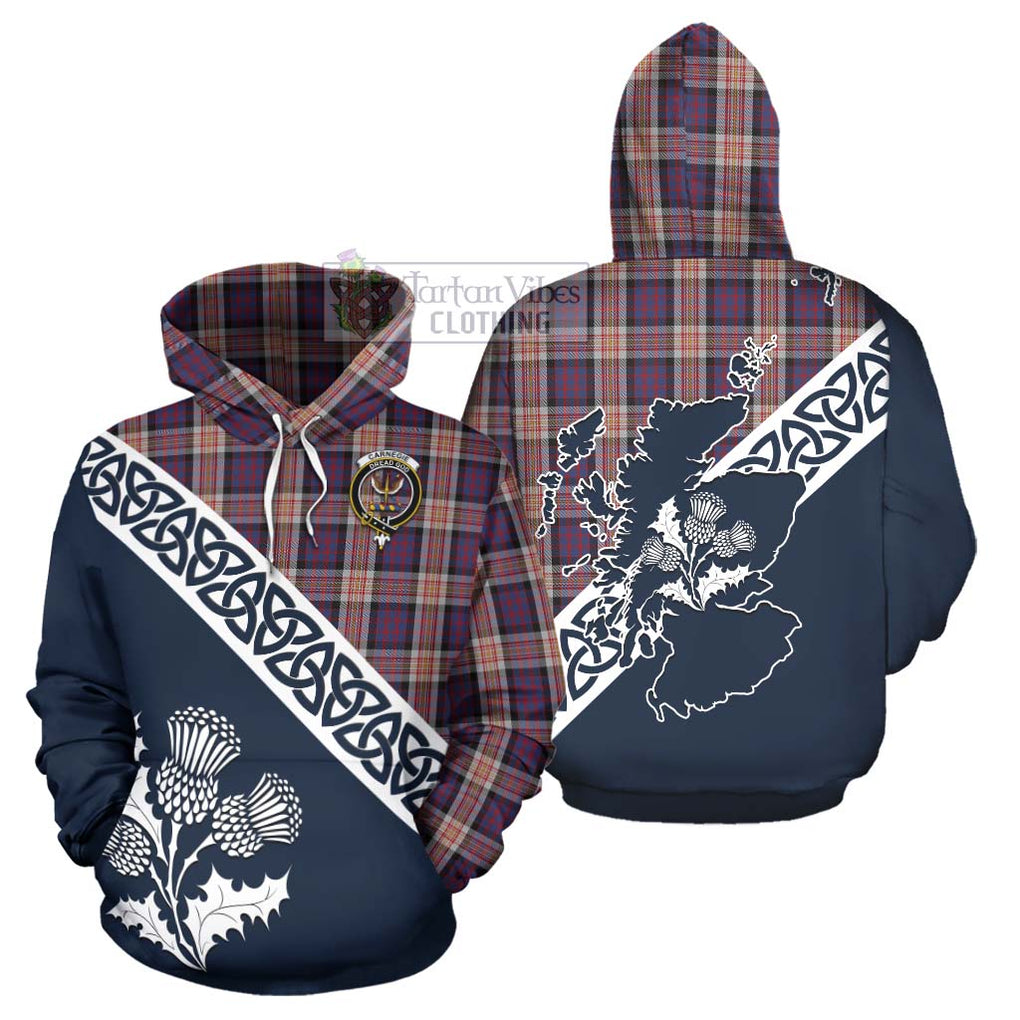 Tartan Vibes Clothing Carnegie Tartan Hoodie Featuring Thistle and Scotland Map