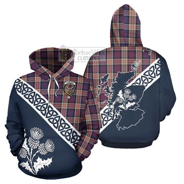 Carnegie Tartan Hoodie Featuring Thistle and Scotland Map