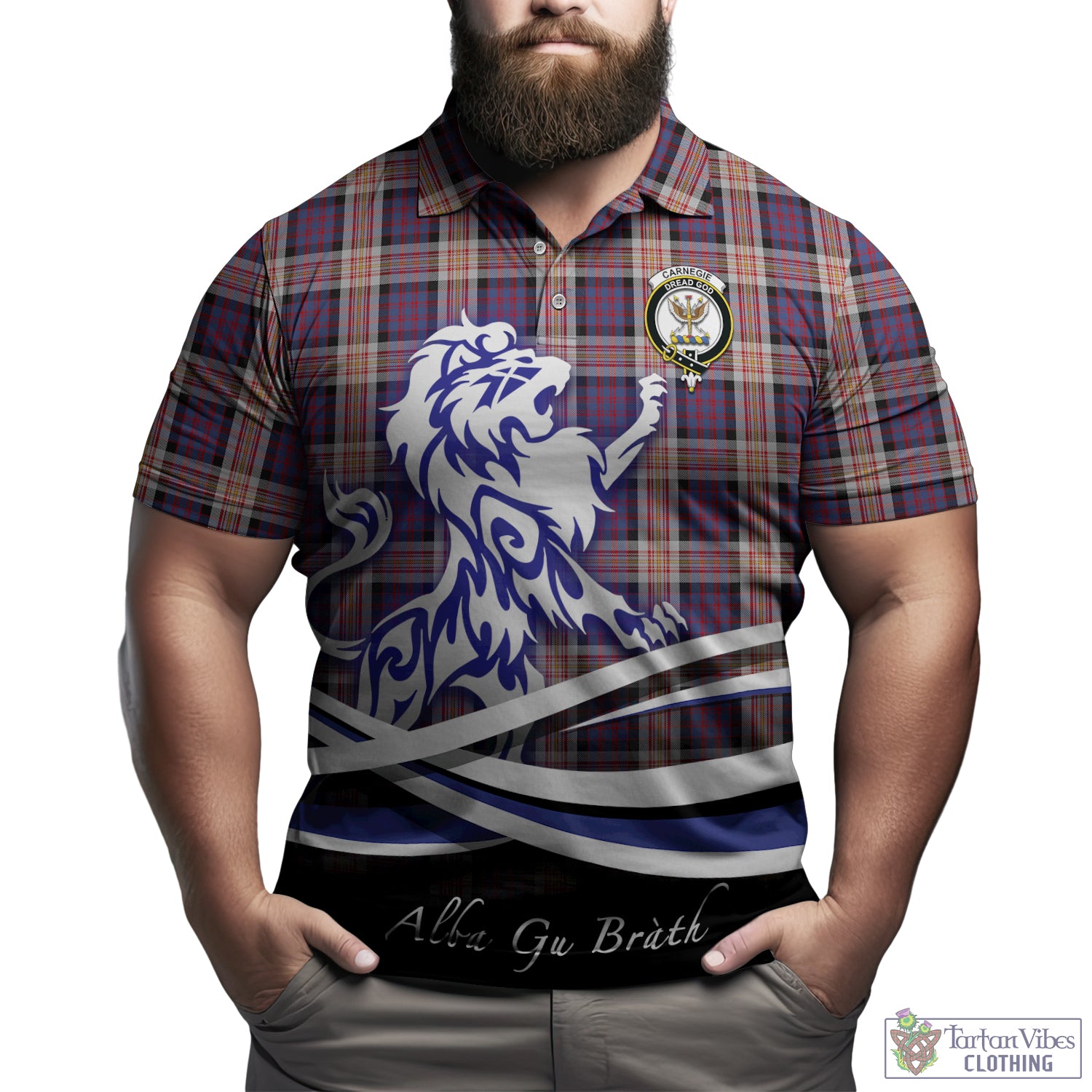 carnegie-tartan-polo-shirt-with-alba-gu-brath-regal-lion-emblem