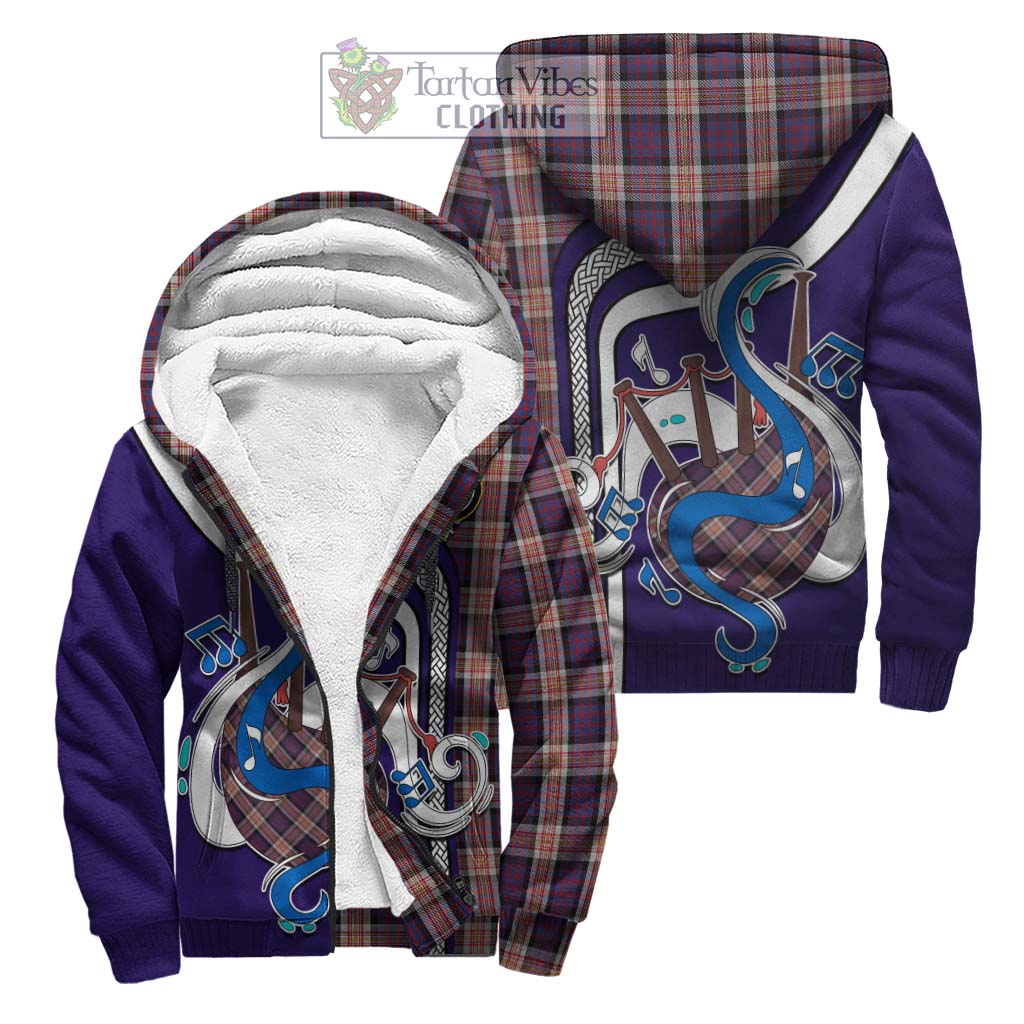 Tartan Vibes Clothing Carnegie Tartan Sherpa Hoodie with Epic Bagpipe Style