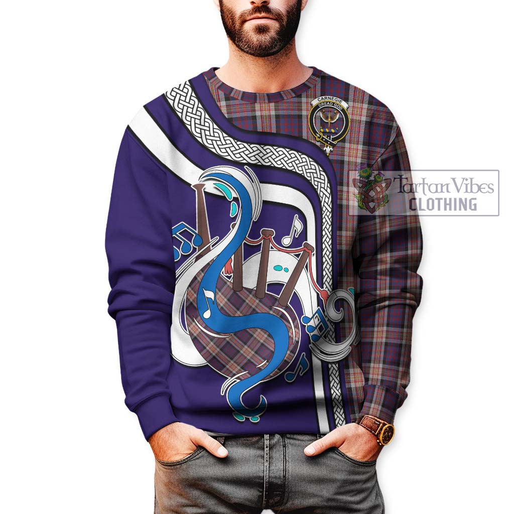 Tartan Vibes Clothing Carnegie Tartan Sweatshirt with Epic Bagpipe Style