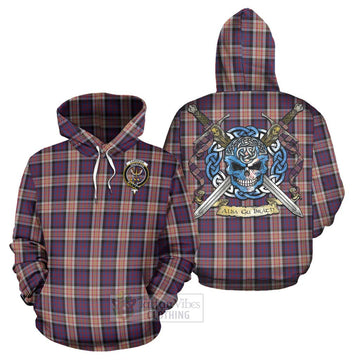 Carnegie Tartan Hoodie with Family Crest Celtic Skull Style