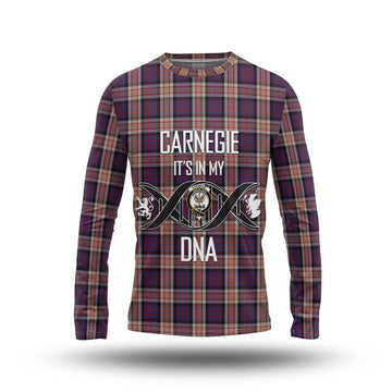 Carnegie Tartan Long Sleeve T-Shirt with Family Crest DNA In Me Style