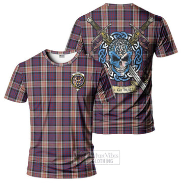 Carnegie Tartan T-Shirt with Family Crest Celtic Skull Style