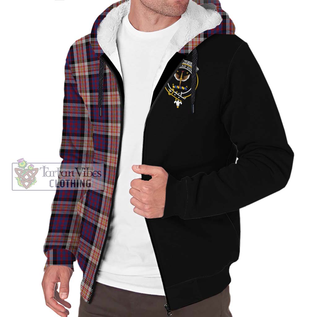 Tartan Vibes Clothing Carnegie Tartan Sherpa Hoodie with Family Crest and Half Of Me Style