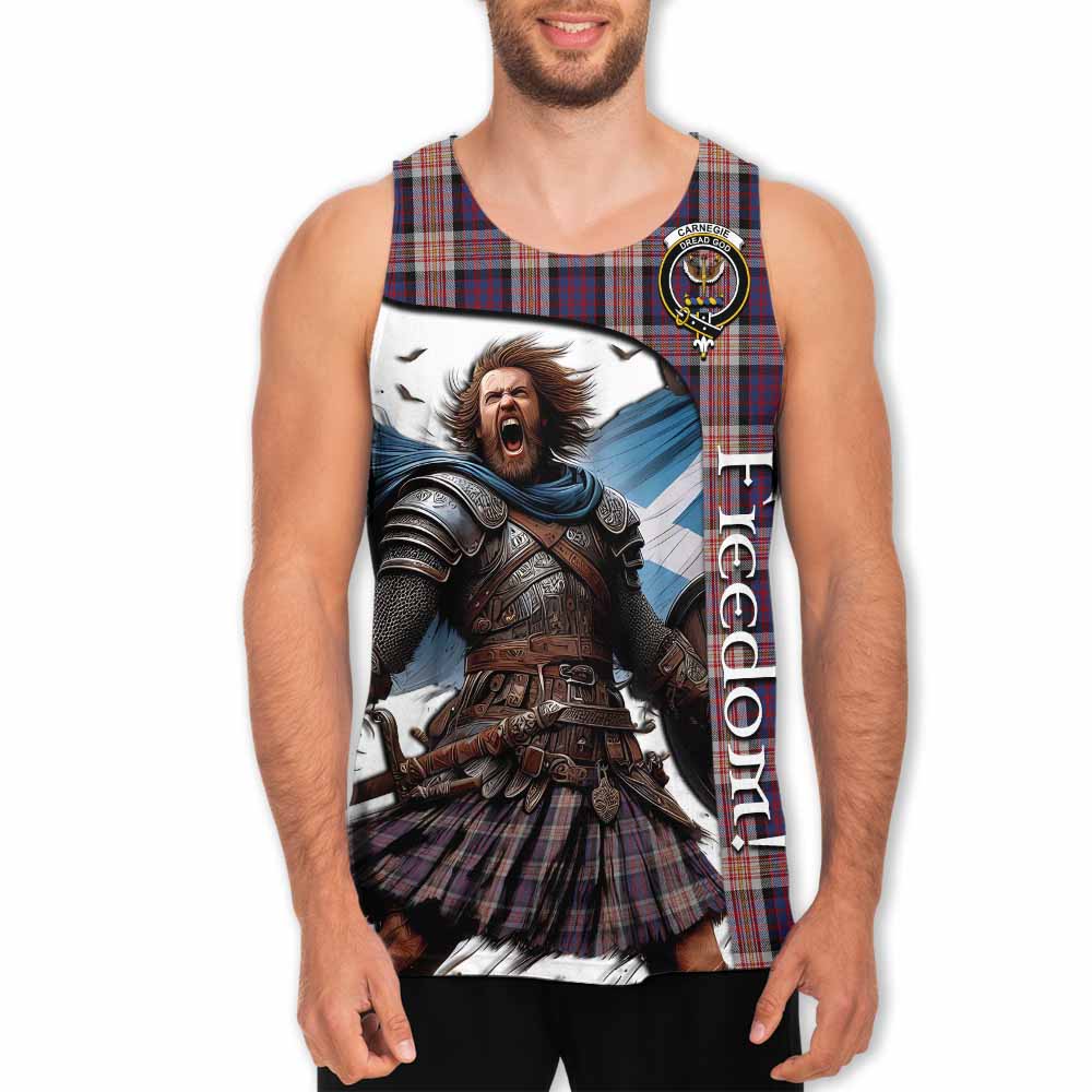 Tartan Vibes Clothing Carnegie Crest Tartan Men's Tank Top Inspired by the Freedom of Scottish Warrior