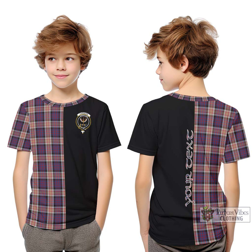 Carnegie Tartan Kid T-Shirt with Family Crest and Half Of Me Style Youth XL Size14 - Tartanvibesclothing Shop