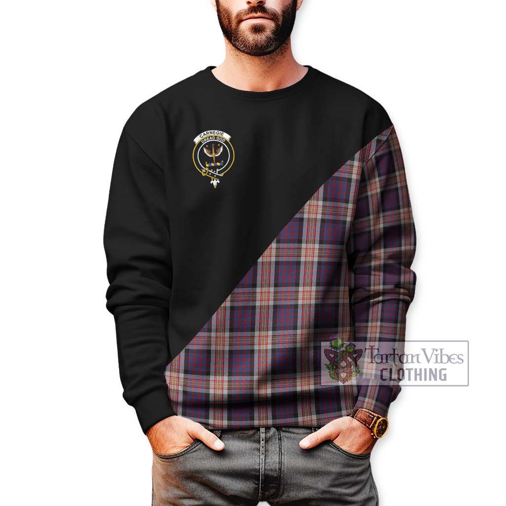 Tartan Vibes Clothing Carnegie Tartan Sweatshirt with Family Crest and Military Logo Style