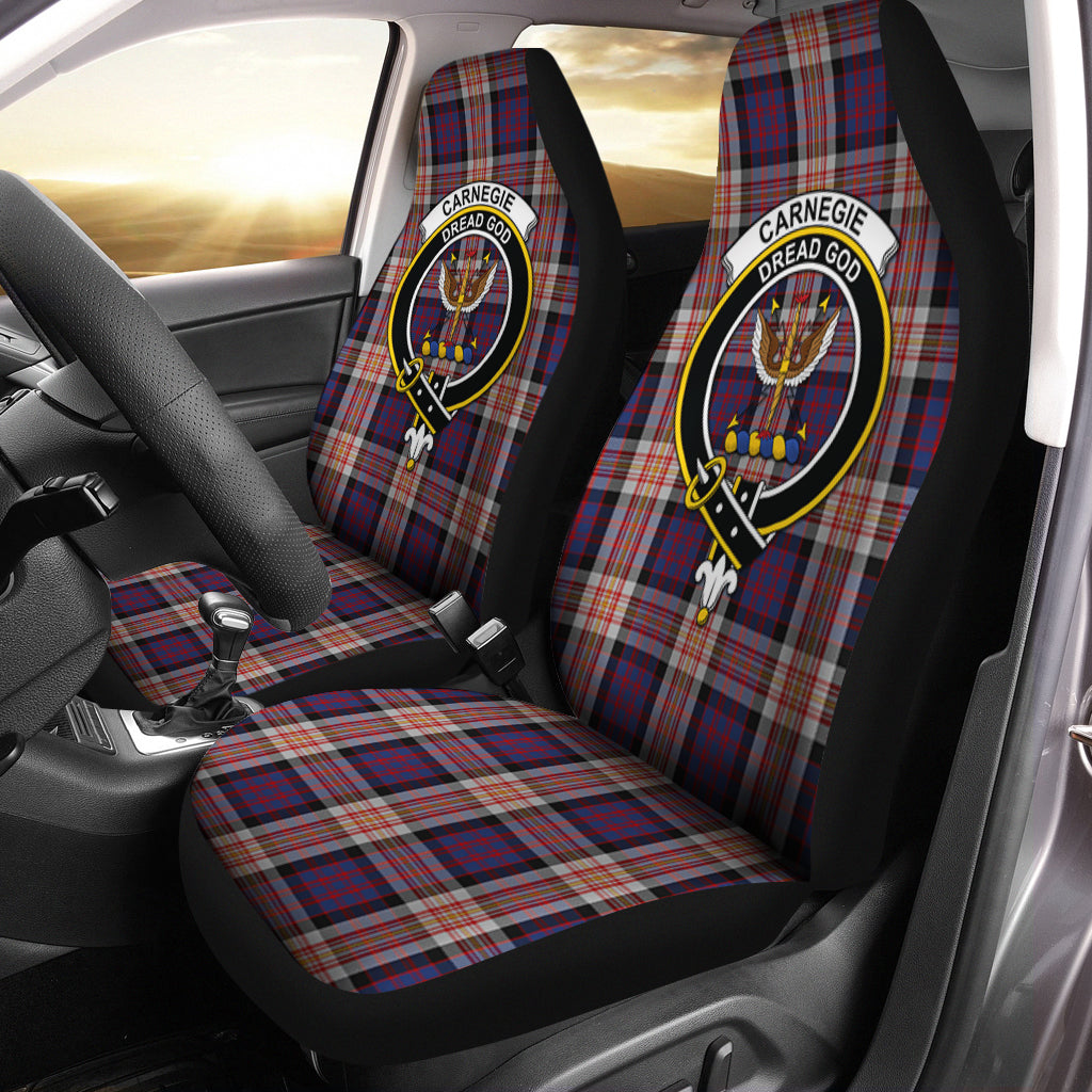 Carnegie Tartan Car Seat Cover with Family Crest One Size - Tartanvibesclothing
