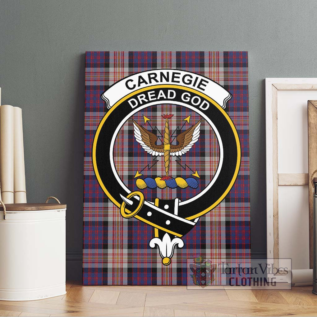 Carnegie Tartan Canvas Print Wall Art with Family Crest Without Frame - Tartan Vibes Clothing