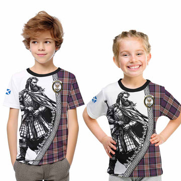 Carnegie Tartan Clan Crest Kid T-Shirt with Highlander Warrior Celtic Style