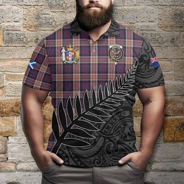 Carnegie Crest Tartan Polo Shirt with New Zealand Silver Fern Half Style