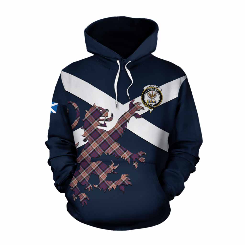 Tartan Vibes Clothing Carnegie Tartan Lion Rampant Cotton Hoodie Proudly Display Your Heritage with Alba Gu Brath and Clan Name