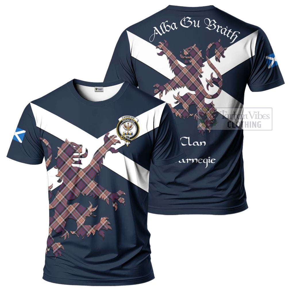 Tartan Vibes Clothing Carnegie Tartan Lion Rampant T-Shirt – Proudly Display Your Heritage with Alba Gu Brath and Clan Name