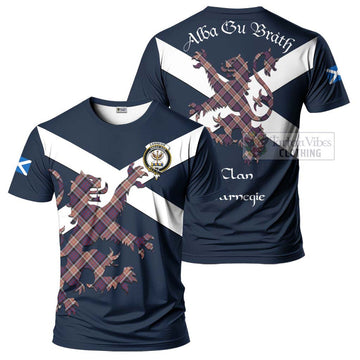 Carnegie Tartan Lion Rampant T-Shirt Proudly Display Your Heritage with Alba Gu Brath and Clan Name