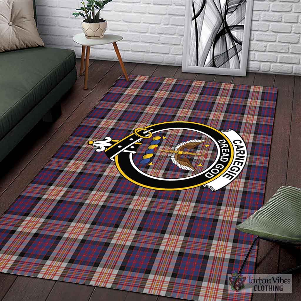 Tartan Vibes Clothing Carnegie Tartan Area Rug with Family Crest