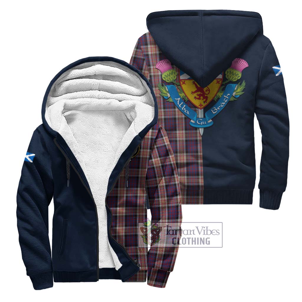 Tartan Vibes Clothing Carnegie Tartan Sherpa Hoodie with Scottish Lion Royal Arm Half Style