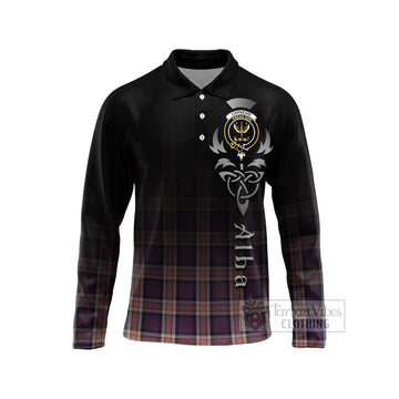 Carnegie Tartan Long Sleeve Polo Shirt Featuring Alba Gu Brath Family Crest Celtic Inspired