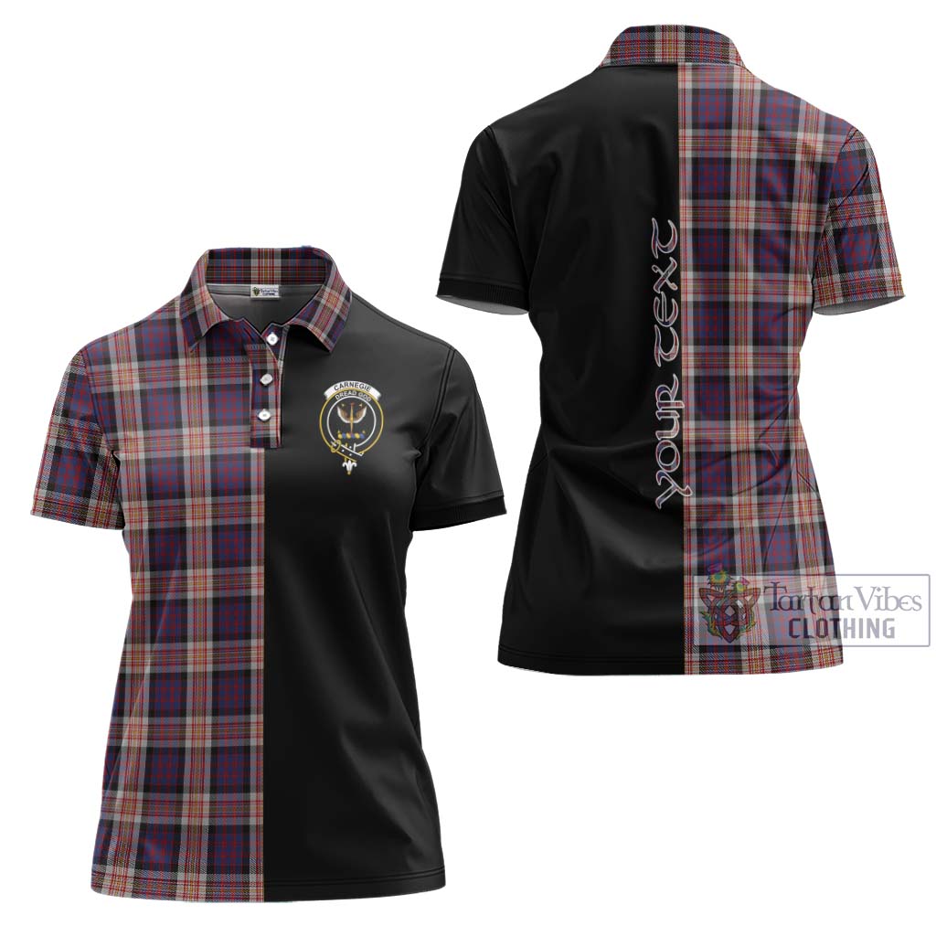 Tartan Vibes Clothing Carnegie Tartan Women's Polo Shirt with Family Crest and Half Of Me Style