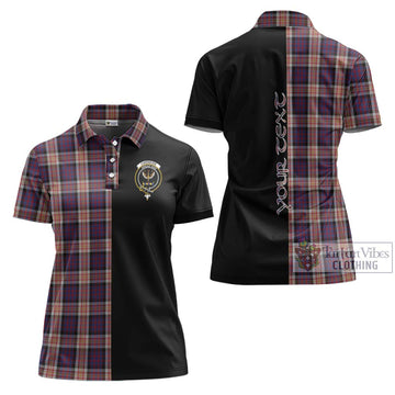 Carnegie Tartan Women's Polo Shirt with Family Crest and Half Of Me Style