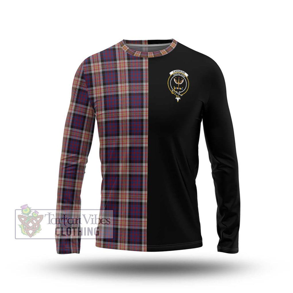 Carnegie Tartan Long Sleeve T-Shirt with Family Crest and Half Of Me Style Unisex - Tartanvibesclothing Shop