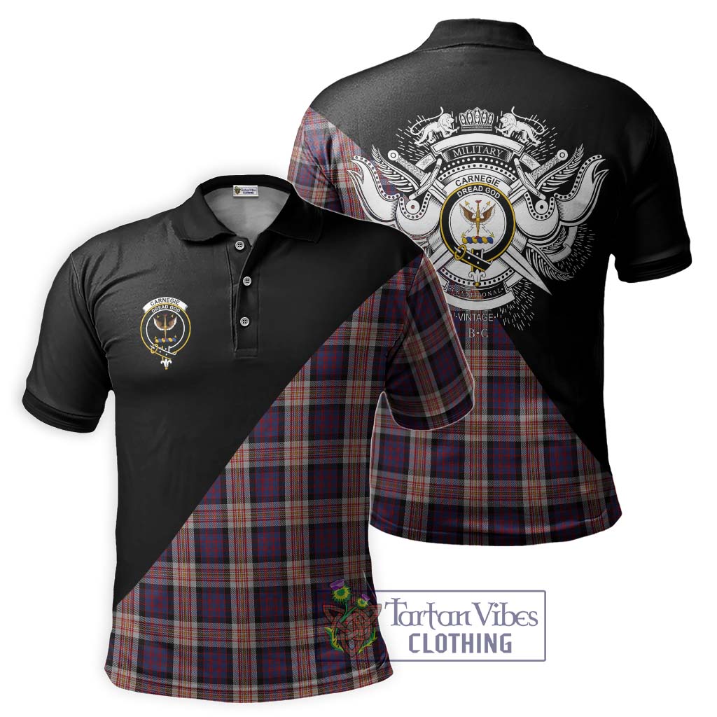 Tartan Vibes Clothing Carnegie Tartan Polo Shirt with Family Crest and Military Logo Style