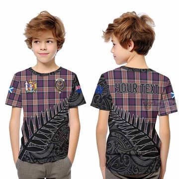 Carnegie Crest Tartan Kid T-Shirt with New Zealand Silver Fern Half Style