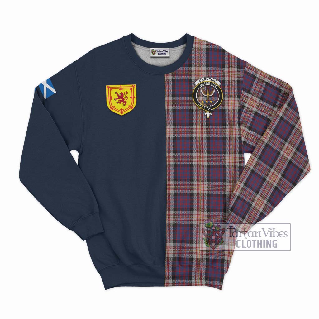 Tartan Vibes Clothing Carnegie Tartan Sweatshirt with Scottish Lion Royal Arm Half Style