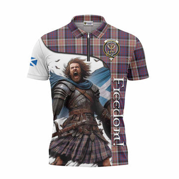 Carnegie Crest Tartan Zipper Polo Shirt Inspired by the Freedom of Scottish Warrior