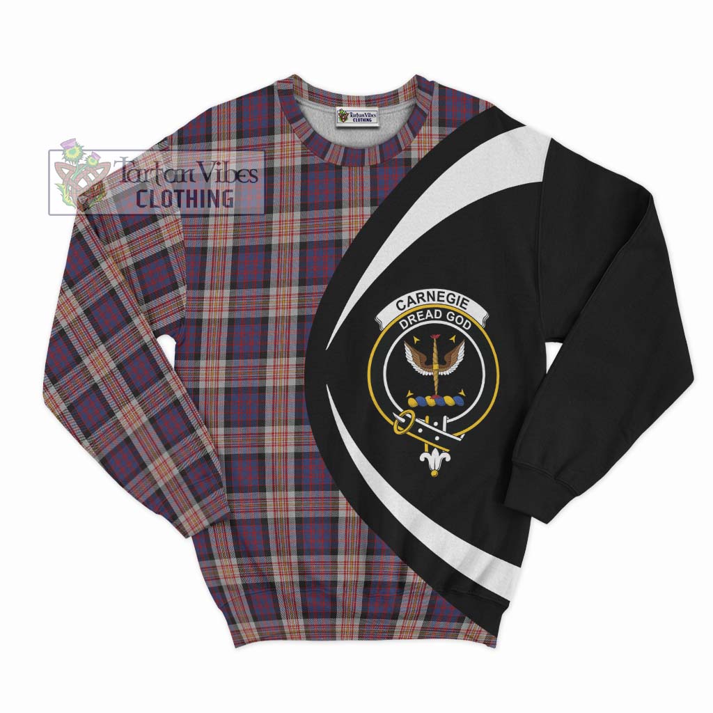 Tartan Vibes Clothing Carnegie Tartan Sweatshirt with Family Crest Circle Style