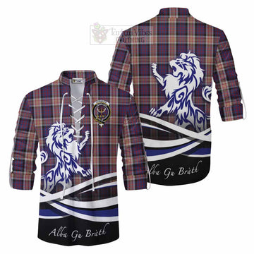 Carnegie Tartan Ghillie Kilt Shirt with Alba Gu Brath Regal Lion Emblem