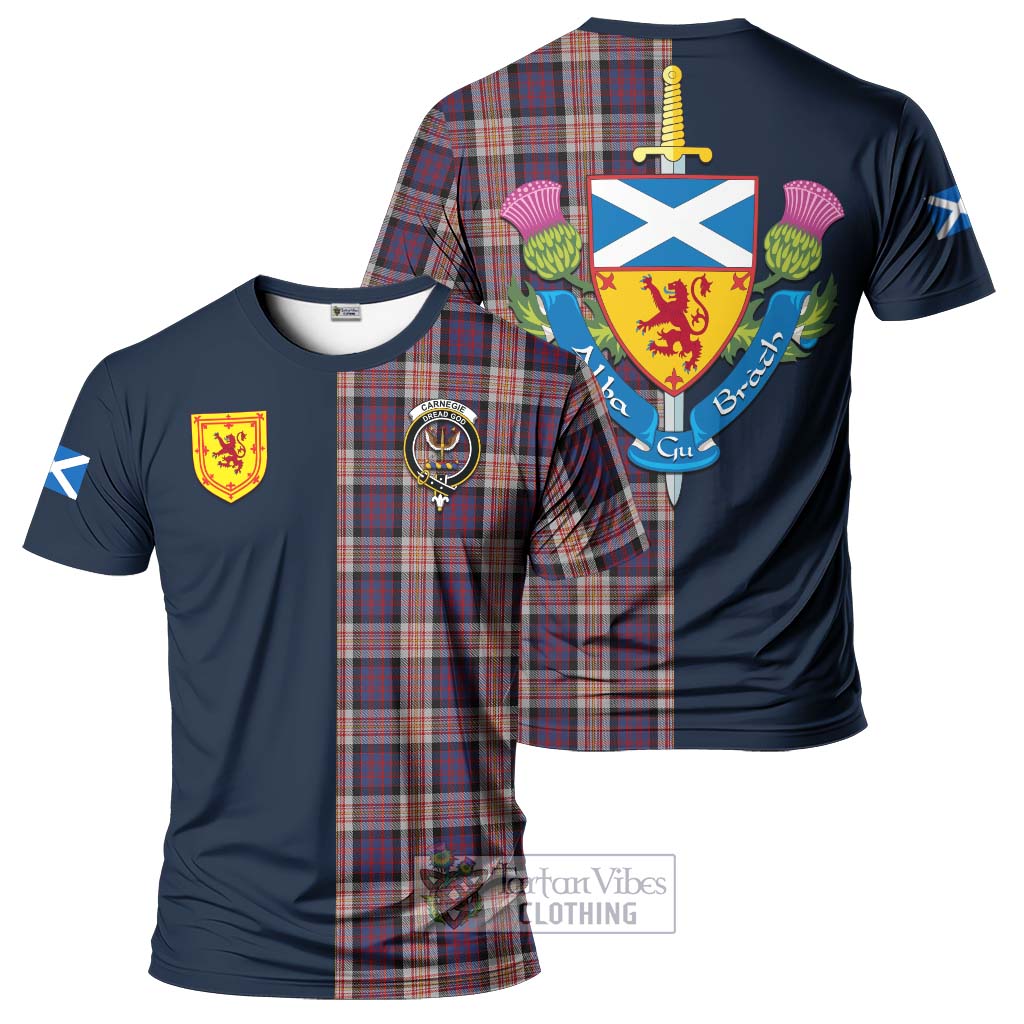 Tartan Vibes Clothing Carnegie Tartan T-Shirt Alba with Scottish Lion Royal Arm Half Style