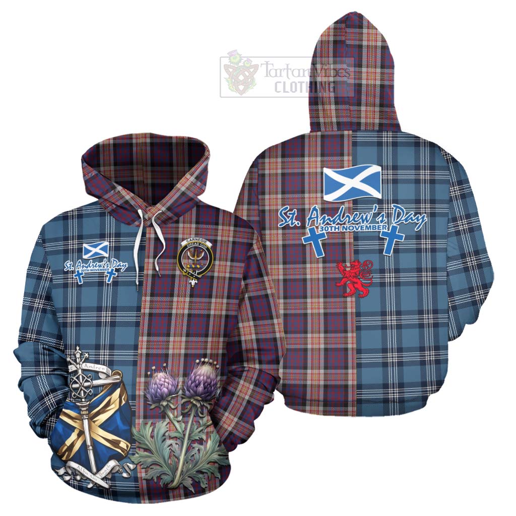 Tartan Vibes Clothing Carnegie Tartan Hoodie Happy St. Andrew's Day Half Tartan Style