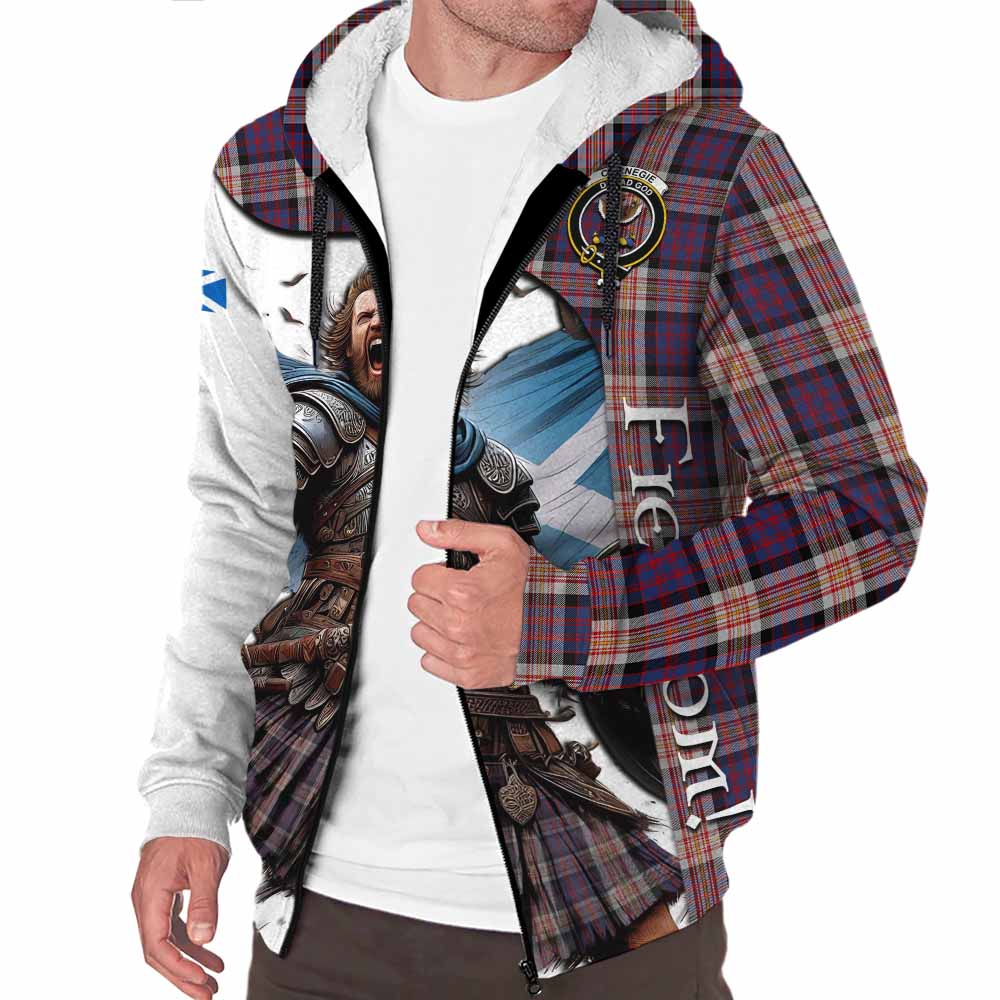 Tartan Vibes Clothing Carnegie Crest Tartan Sherpa Hoodie Inspired by the Freedom of Scottish Warrior