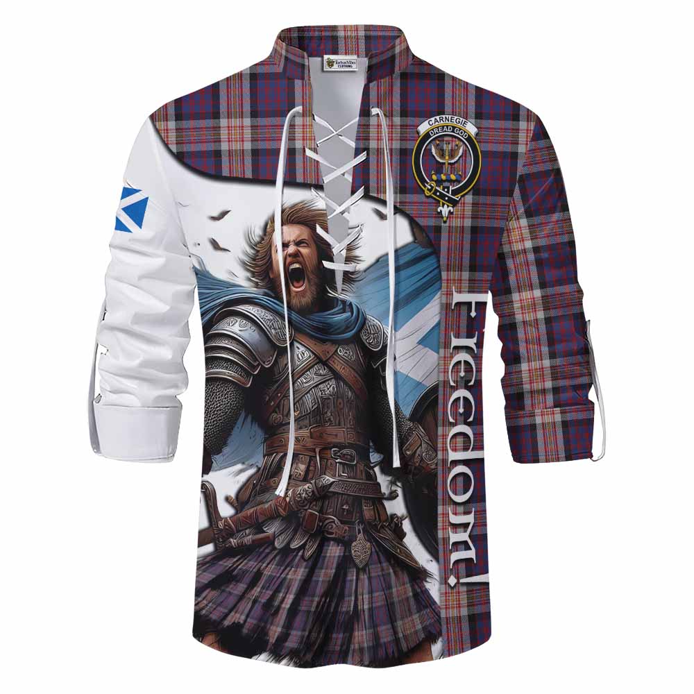 Tartan Vibes Clothing Carnegie Crest Tartan Ghillie Kilt Shirt Inspired by the Freedom of Scottish Warrior