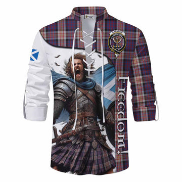 Carnegie Crest Tartan Ghillie Kilt Shirt Inspired by the Freedom of Scottish Warrior