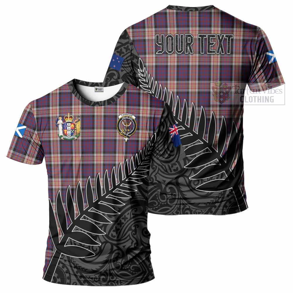 Tartan Vibes Clothing Carnegie Crest Tartan T-Shirt with New Zealand Silver Fern Half Style