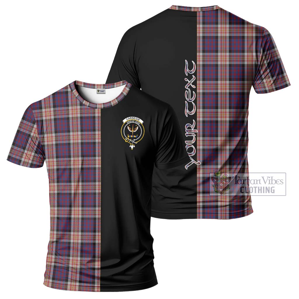 Tartan Vibes Clothing Carnegie Tartan T-Shirt with Family Crest and Half Of Me Style