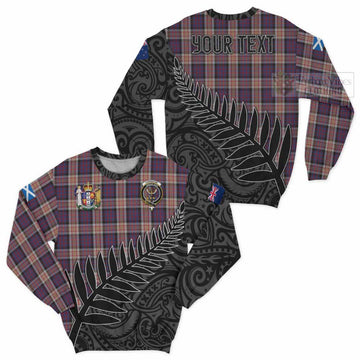 Carnegie Crest Tartan Sweatshirt with New Zealand Silver Fern Half Style