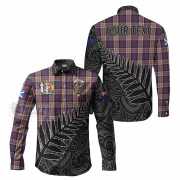 Carnegie Crest Tartan Long Sleeve Button Shirt with New Zealand Silver Fern Half Style