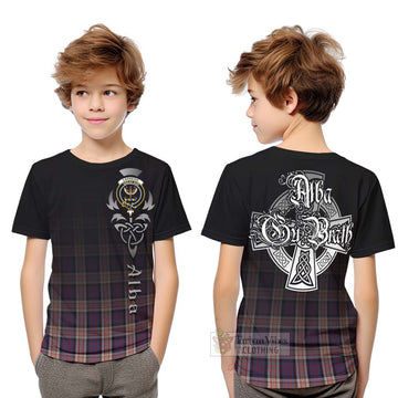 Carnegie Tartan Kid T-Shirt Featuring Alba Gu Brath Family Crest Celtic Inspired