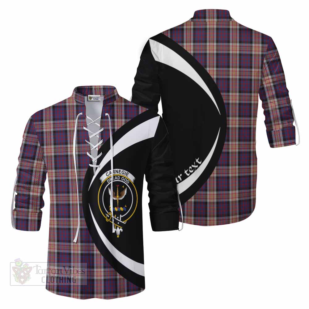 Tartan Vibes Clothing Carnegie Tartan Ghillie Kilt Shirt with Family Crest Circle Style