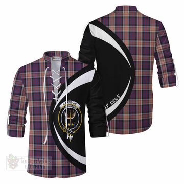 Carnegie Tartan Ghillie Kilt Shirt with Family Crest Circle Style