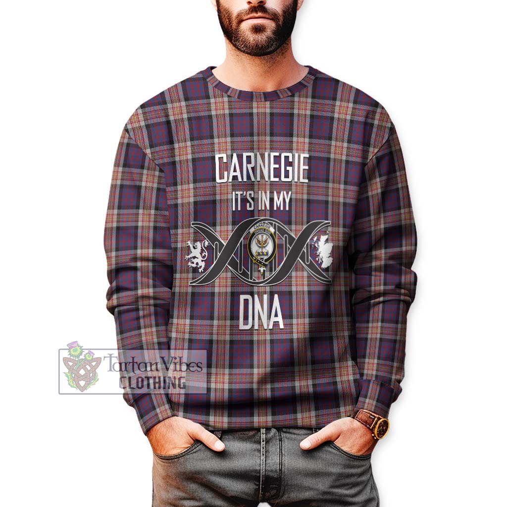 Tartan Vibes Clothing Carnegie Tartan Sweatshirt with Family Crest DNA In Me Style