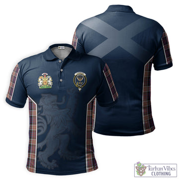 Carnegie Tartan Men's Polo Shirt with Family Crest and Lion Rampant Vibes Sport Style